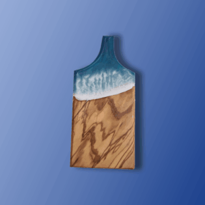 Planche apéritif en bois d'olivier et résine époxy